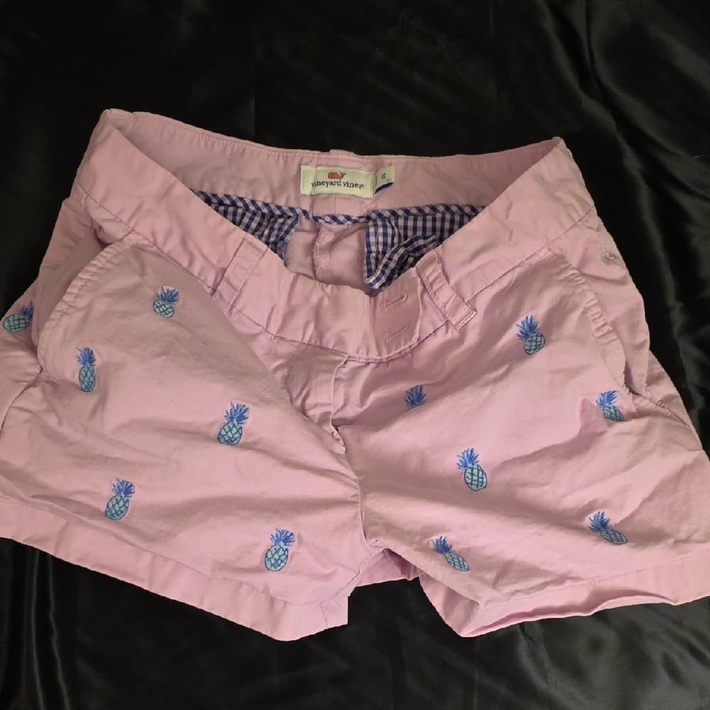 Pink Pineapple Embroidered Women's Shorts
